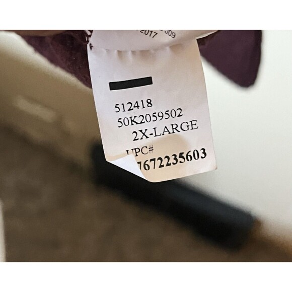 Van Heusen Mens XXL Burgundy Maroon 1/4 Button Up Pullover Sweater Polyester - Picture 4 of 6